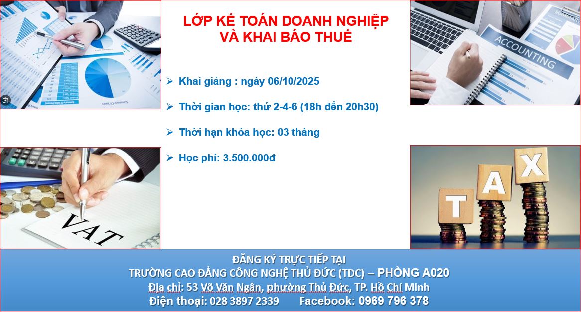 Khai giảng lớp: "KẾ TOÁN DOANH NGHIỆP VÀ KHAI BÁO THUẾ"
